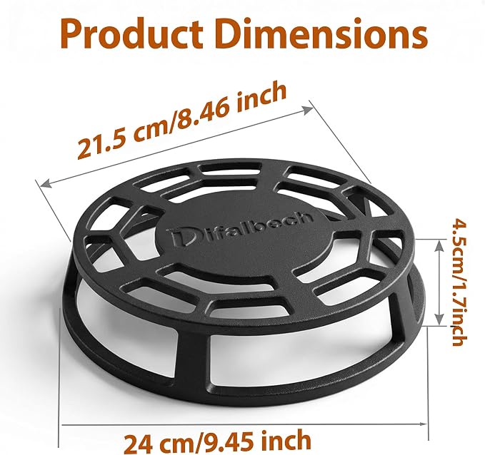 9.45 Inch Heat Diffuser for Gas Stove,Stove Top Simmer Plate for Kitchen Slow Cooking,Cast Iron Flame Tamer Prevent Burning Heat Diffuser & Temperature Control.
