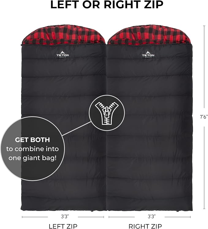 Teton Celsius XXL Sleeping Bag, Cold Weather Sleeping Bags for Adults and Kids, Camping Made Easy and Warm. Compression Sack Included