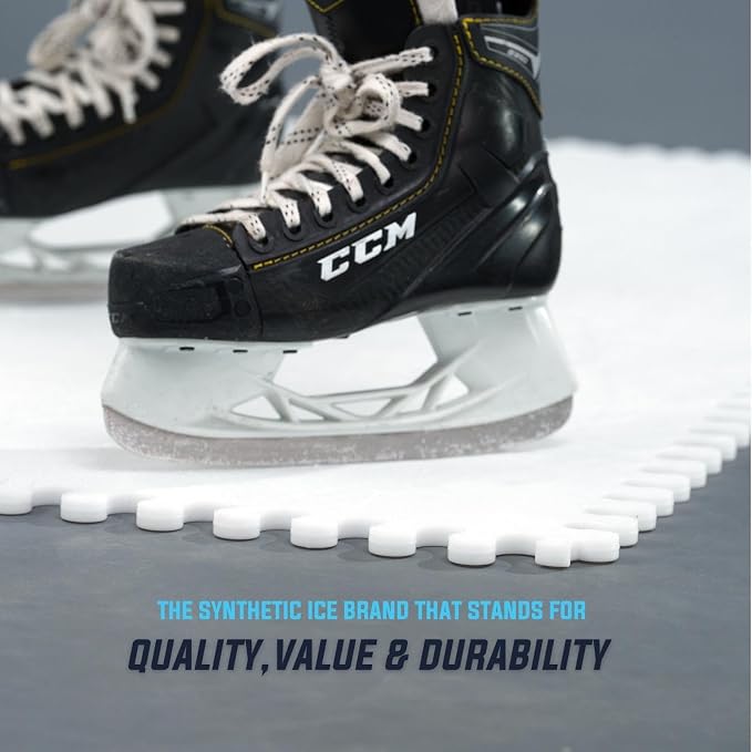 Skate Anytime - Synthetic Ice for Hockey - Skateable Artificial Ice Tiles - Backyard Ice Rink - Expandable
