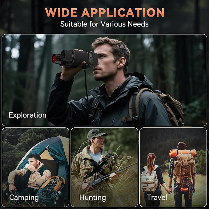 Night Vision Goggles, 4K Color Night Vision Binoculars for Adults with 4.5" HD Display, 8X Digital Zoom & 7-Level Infrared, 4500mAh Rechargeable Battery, 1300ft Range, 32GB TF Card for Camping Hunting