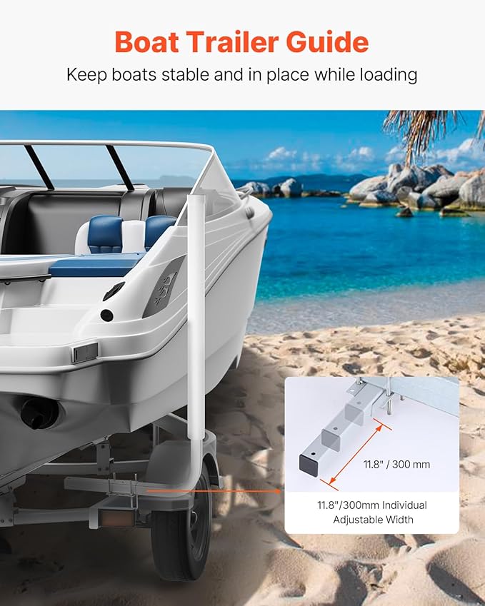 VEVOR Boat Trailer Guide, 16.7"- 60″ Adjustable Design Trailer Guide Poles, 2PCS Trailer Guide-Ons for Ski Boat, Fishing Boat or Sailboat Trailer