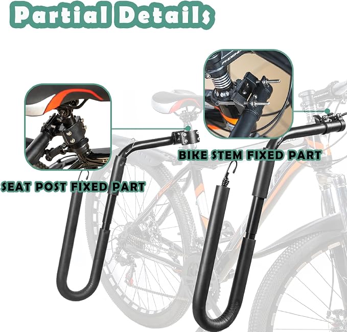 Bicycle Surfboard Racks, Bike Surf Board Compatible with Shortboards, Longboards, SUP Paddleboards, Outdoor Sports Surfing Wakeboard Carrier Mount for Bike, Quick Release Bars