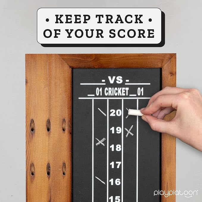 Play Platoon Dart Scoreboard & Darts Holder Wall Mount - Wood Score Board, Professional Darts Accessories, Dart Holder