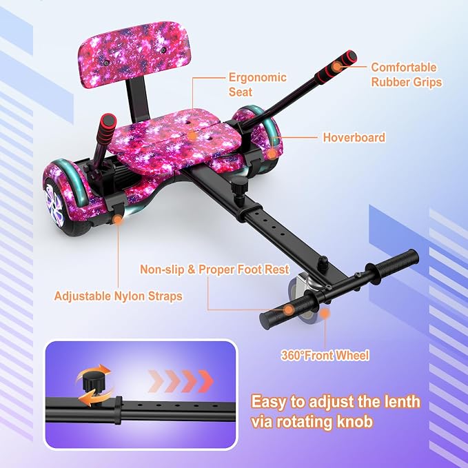 LIEAGLE Hoverboard, 6.5" Self Balancing Scooter Hover Board with Bluetooth Wheels LED Lights for Kids Adults