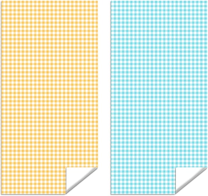 2 Pcs Microfiber Beach Towel Sand Free Quick Dry Oversized Yellow White Gingham Checkered Lightweight Travel Pool Towels for Adults Swim Camping 71 x 32 Inches