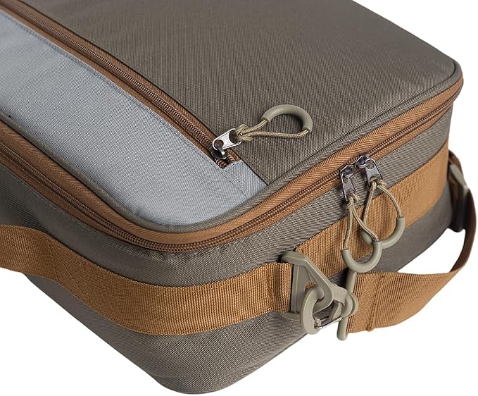 Fly Fishing Reel Case,Shockproof Organizer Bag with Adjustable Dividers, Holds 10 Fly Reels, Protective Travel Gear Bag with Mesh Pocket