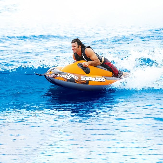 Sea-Doo Aquablast 1-Person 74” Inflatable Water Skiing Towables - Towable Tubes for Boating