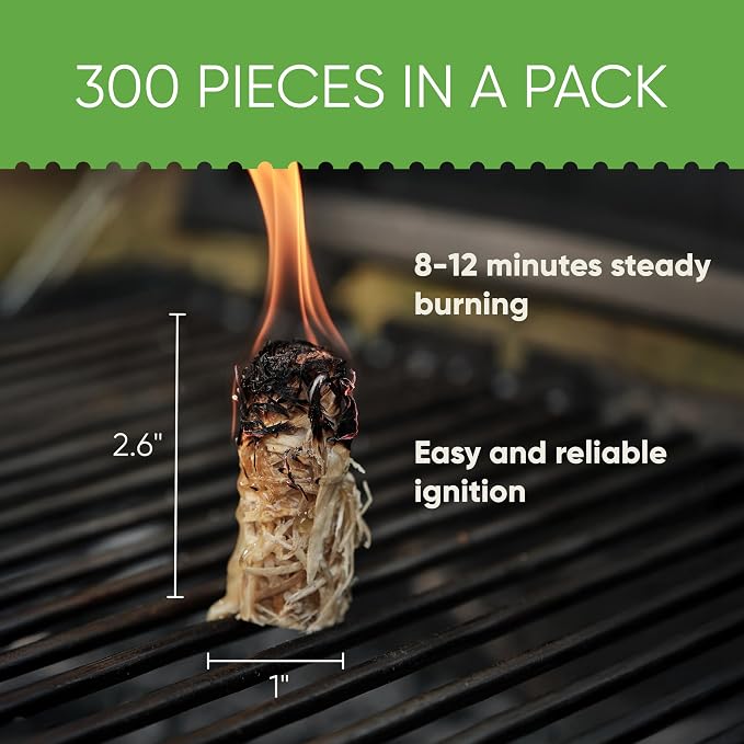 Inflame Fire Starters 400 pcs - Fire Starters for Campfires, Charcoal, Grill, BBQ, Fireplace, Chimney, Woodstove - Waterproof, Weather-Resistant - Natural Wood Starters