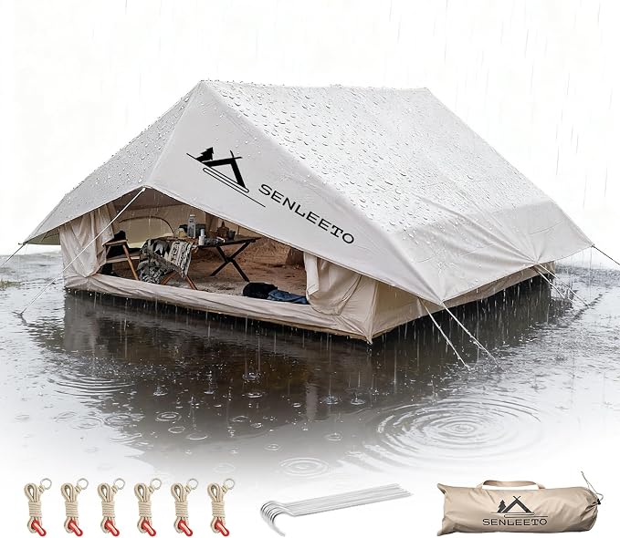 10‘ x 13’ Rain Fly Fits for 6-8 People, 4 Season Waterproof and Ultralight Survival Tent Shelter Awning Sunshade Cloth, Easy Set-Up Camping Tarp Portable for Outdoors, Camping, Hiking, Picnic
