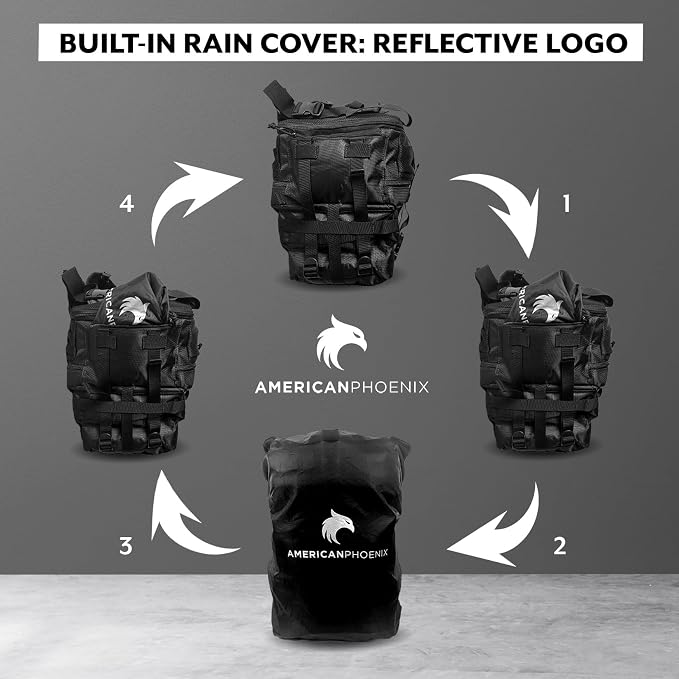45L to 55L Expandable Professional Tactical Backpack | 1680D SUPER HEAVY DUTY BALLISTIC NYLON |10X Stronger Work & Military Bag | Built-In Rain Cover | MADE BY PROS FOR PROS (Carbon Black: Pro Series)