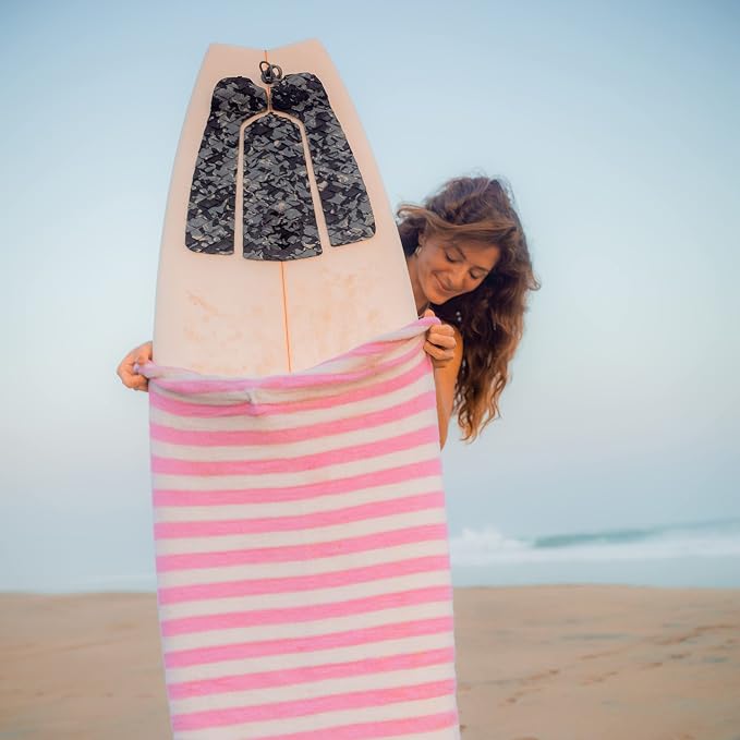 Surf Squared Surfboard Sock Cover and Paddleboard Cover - Lightweight Stretch Protective Surfboard Bag - Surfing Accessories - Shortboard, Longboard, Hybrid, Wakesurf, Standup Paddleboard SUP