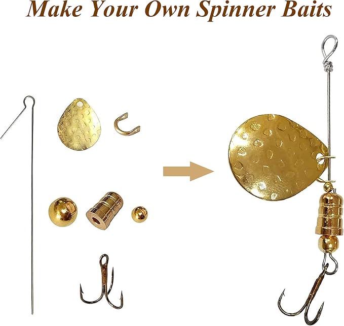 Spinner Making Kit Fishing Lure Making Kit DIY Fishing Lures Spinnerbaits Spoon Rigs Making Kit Colorado Spinner Blades Lure Making Make Your Own Lures for Bass Trout Walleye