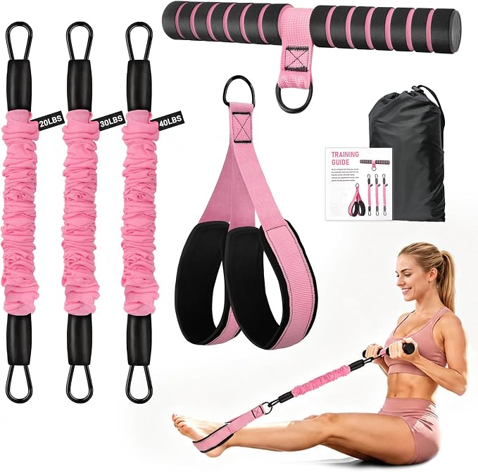Pedal Resistance Bands with Handles, Adjustable Resistance Bands, Max 90Lbs