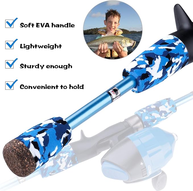 ODDSPRO Kids Fishing Pole - Portable Telescopic Kids Fishing Rod and Reel Combo Kit - with Spincast Fishing Reel Tackle Box for Girls, Youth