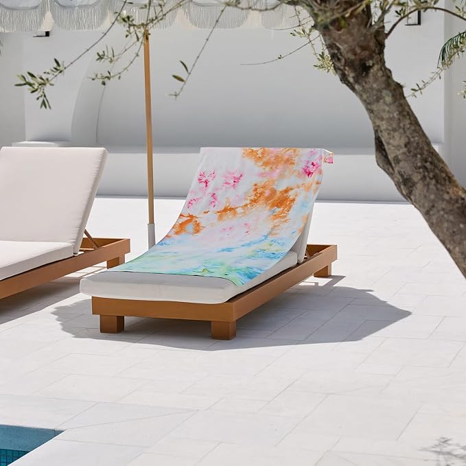 Dock & Bay Beach Towel - Quick Dry, Sand Free - Compact, Lightweight - 100% Recycled - Includes Bag - Sunset Splash - Large (160x90cm, 63x35)