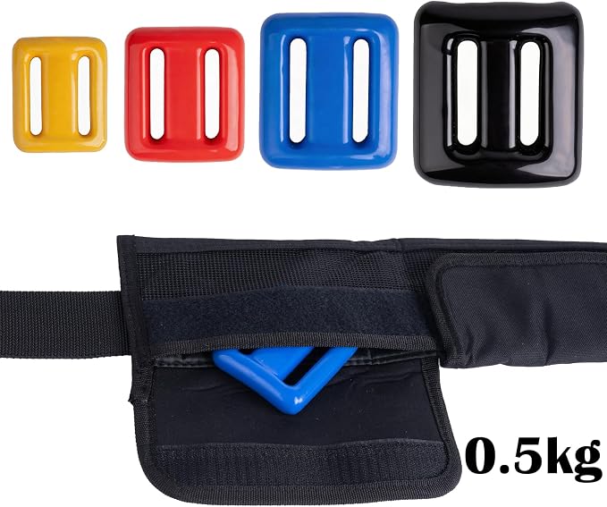Vinyl Coated Diving Weights-4pcs 1.1-4.4 lbs Dive Weights with 4 Pocket Scuba Weight Belt with Quick Release Buckle,Used for Freediving, Spearfishing & Scuba Diving-Fit for Waist 32" to 52"