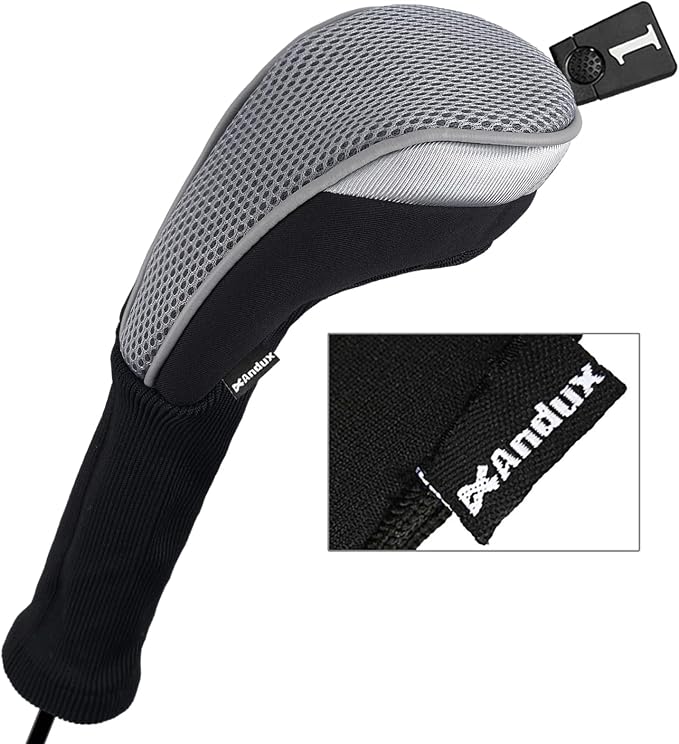 Andux 6pcs/Set Golf Club Head Covers Woods Hybrid Long Neck | 3 Hybrid Club Head Covers + 3 Woods Club Head Covers