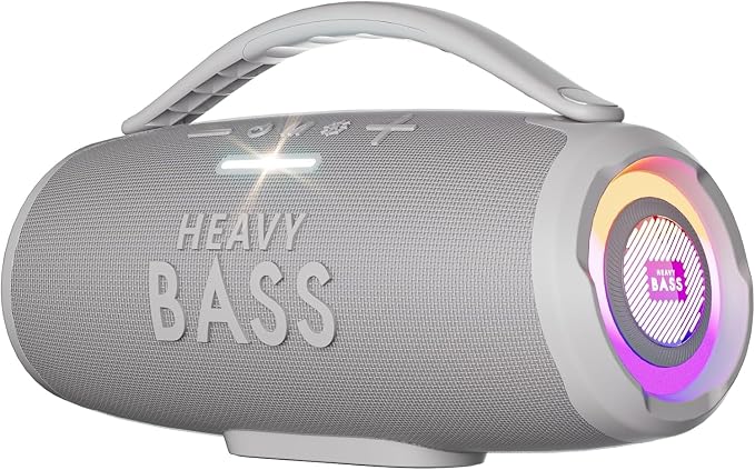 HEAVY BASS Speakers Bluetooth Wireless, 80W Max Loud Portable Speaker with Bass, 20H Playtime, IPX6 Waterproof, Dual Pairing, Perfect for Outdoor Camping,Beach