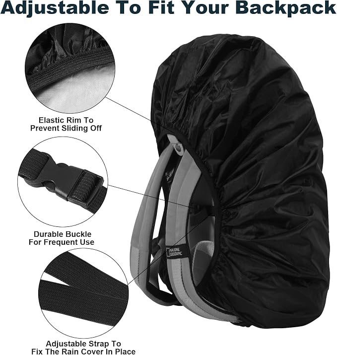 LAMA Waterproof Rain Cover for Backpack, Reflective Rucksack Rain Cover for Anti-Dust/Anti-Theft/Bicycling/Hiking/Camping/Traveling/Outdoor Activities,S Size (for 18L-25L Backpack), 1 Pcs Black