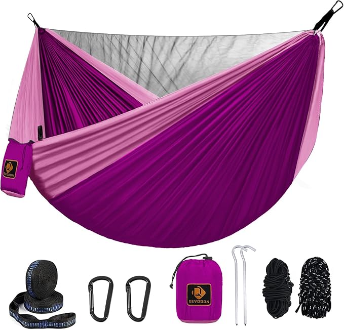 Kids Hammock, Camping Hammock with Mosquito Net, Lightweight Nylon Portable Hammock with 10ft Tree Straps,Hammocks for Travel Hiking Backpacking Beach Patio