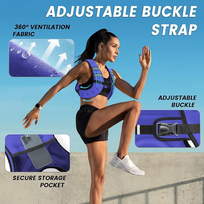 Weighted Vest Woman 6/8/12/16/20/25/30lb Weight Vest for Women Men Body Weight Vests for Walking Strength Training Running Workout Jogging Fitness