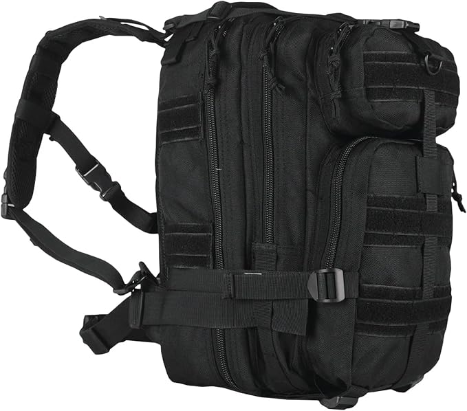 FOX OUTDOOR PRODUCTS Medium Transport Pack | 29L Tactical Backpack with Organizer Pockets, MOLLE Webbing & Hydration Sleeve, Black