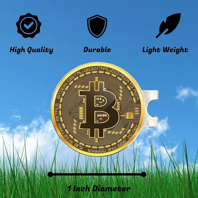 Bitcoin Golf Ball Marker and Bitcoin Golf Ball Stamp- Bundle