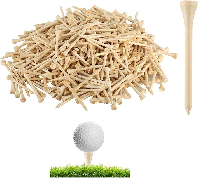 Bamboo Golf Tees 1000/500/250 PCS 2-3/4 & 3-1/4 inch Length | Bamboo Golf Tees, 7X Stronger Than Wood Golf Tees, Reduce Friction & Side Spin