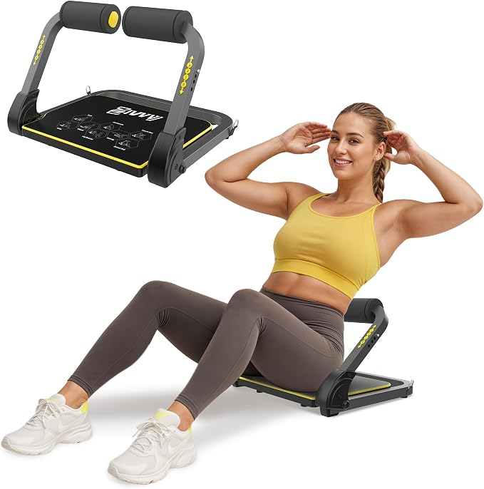 ZIWWVY Foldable Ab Machine for Home Gym Core Workout | Foldable & Space-Saving,330lb Max Load, 4-Level Intensity, Premium Comfort, Home Gym Essential