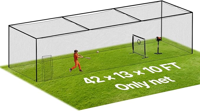 VEVOR Baseball Batting Cage,Professional Softball Baseball Batting Hitting Training Net,Heavy Duty Enclosed PE Practice Portable Pitching Cage Net&Carry Bag,for Backyard,Field,Indoor&Outdoor