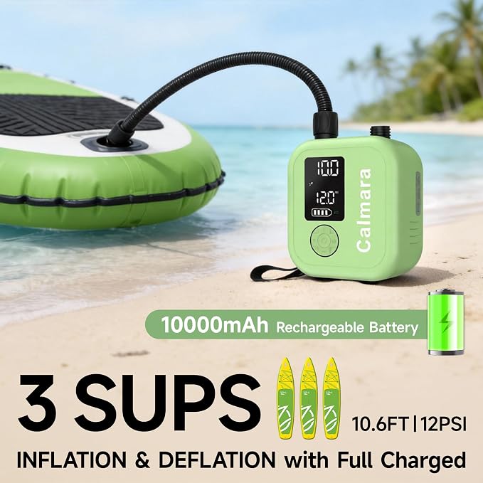 B1 Electric Paddle Board Pump,Rechargeable 10000mAh Cordless/12V DC 22 PSI High Pressure SUP Pump,Inflation & Deflation,Auto-Off for Stand Up Surfing Kite,Tent,Boat Gift for Men