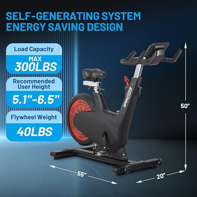 Exercise Bike, Magnetic Stationary Bike with 32 Level Adjustable Magentic Resistance & Emergency Brake, 5 in 1 Self-Powered Bike, 350 Lbs Magnetic Exercise Bike, Adjustable Handlebar & Seat, Visualizing Motion Data