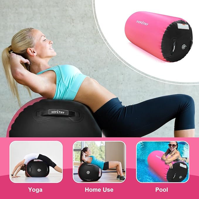 VOFiTNY Gymnastics Tumbling Equipment Air Barrel Inflatable Octagon Tumbler Roller Back-bend Trainer Cheerleading Without Pump