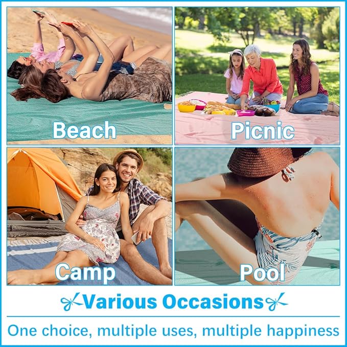 Vikumond Oversized Turkish Beach Towel Blanket XXL Cotton Sandproof Towels Boho Woven Extra Large Big Sand Free Giant Throw Blankets Huge Quilt XL Picnic Camping Necessities Cloud for Adult Gifts