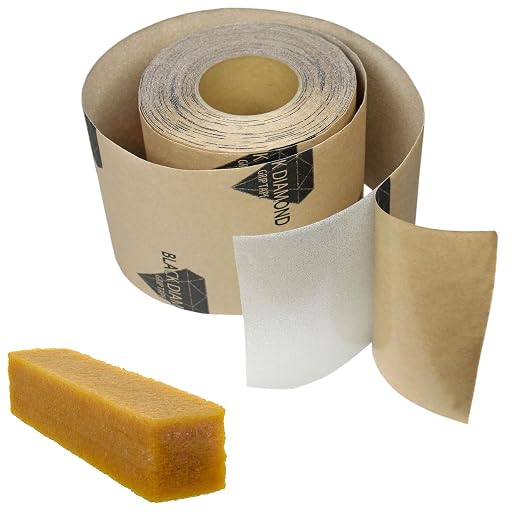Black Diamond Self Adhesive Grip Tape - Anti Slip Traction Tape - Non Skid Tape - Anti Slip Tape Grippy Strips for Stairs, Ramps, Boat Grip 6" x 60' Clear with Cleaning Stick
