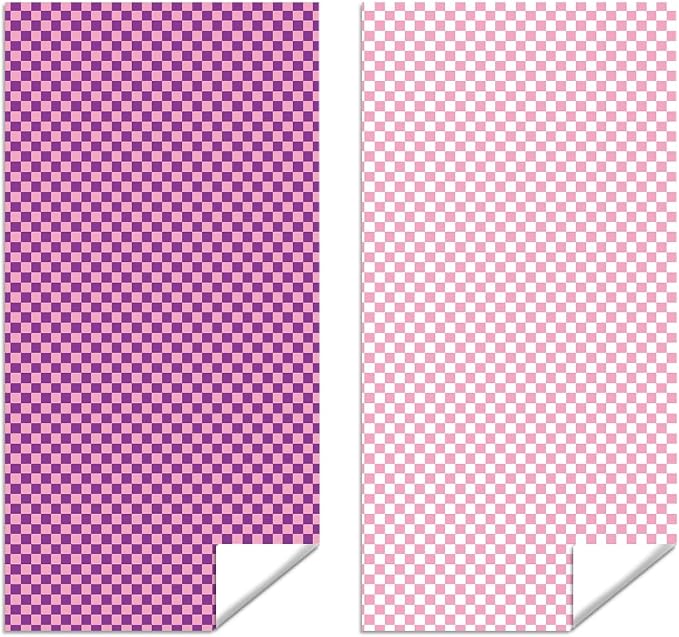 2 Pcs Microfiber Beach Towel Sand Free Sandproof Quick Dry Oversized Lightweight Retro Geometric Pink White Checkered Pattern Travel Pool Yoga Bath Blanket Accessories 71 x 32 Inches