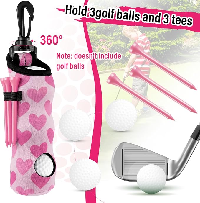 Liliful 12 Pcs Golf Accessories Kit, Include Golf Ball Bag with Hook Towel Tees Magnetic Ball Marker Divot Tool Cleaner Brush for Women Man Gifts