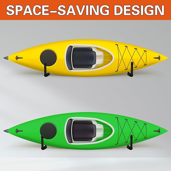 JaGely Wall Mount Kayak Storage Rack 15Inch Garage Storage Heavy Duty Hooks Canoe Hanger Hooks Jumbo Arm Kayak Rack for Paddle Board, Ladder, Bicycle, Folding Chairs, Surfboard, Snowboard