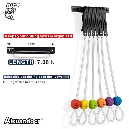 Cull Tags for Bass Fishing, Fish Culling System with 6 Color-Coded Tags and Buoy Keeper, No Puncture Style Tournament Bass Fishing Accessories Fishing Gear for Tournament Angler