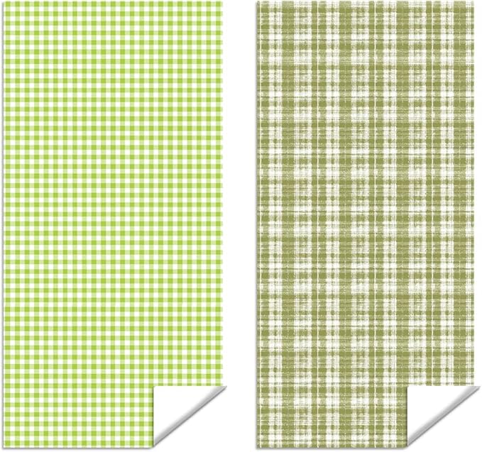 2 Pcs Microfiber Beach Towel Sand Free Quick Dry Oversized Lightweight Absorbent Sage Green and White Textured Plaid Design Bath Towels for Pool Travel 71 x 32 Inches