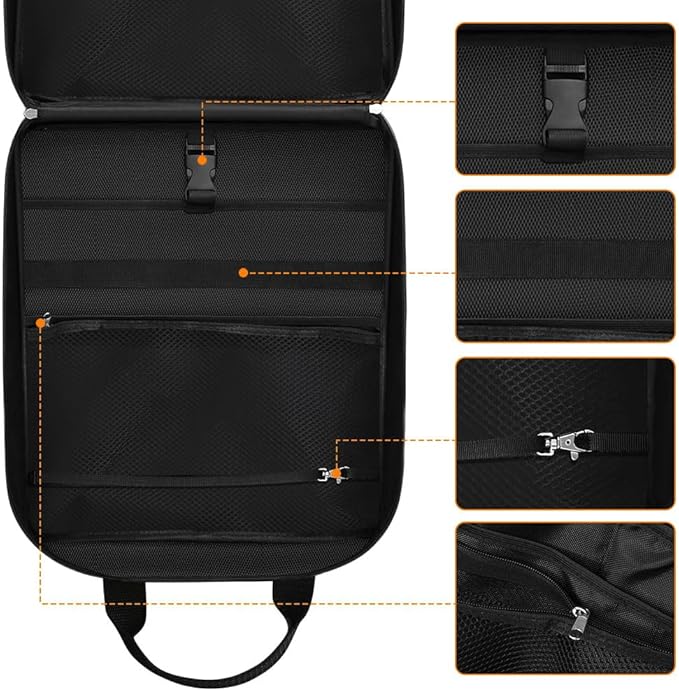Camp Kitchen Organizer, High Capacity Camping Cooking Utensils Bag, with Paper Towel Holder, Multi-pocket Waterproof Camping Utensils Holder for BBQ Outdoor Cooking Essentials