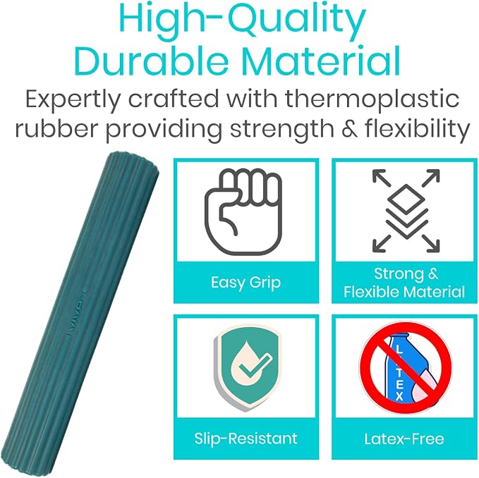Vive Flex Therapy Bar for Tennis Elbow Relief (Heavy) - Physical Therapy Aid, Improve Tendonitis & Grip Strength - Resistance for Golfers, Hand, Epicondylitis, Equipment - Strengthens Wrist & Forearm