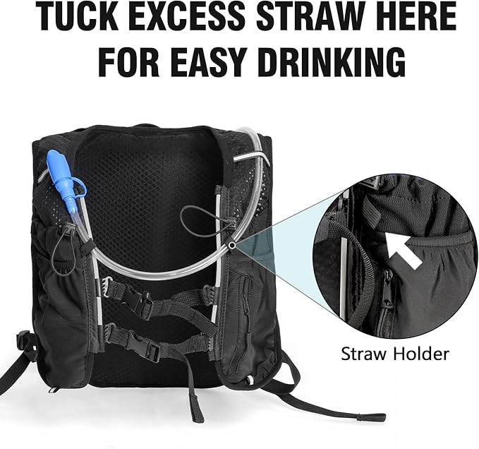 HIPONY Hydration Backpack with 2L Leak-Proof Water Bladder, Lightweight Running Hydration Pack, Adjustable Vest Style Water Backpack for Hiking, Cycling and Trail Running