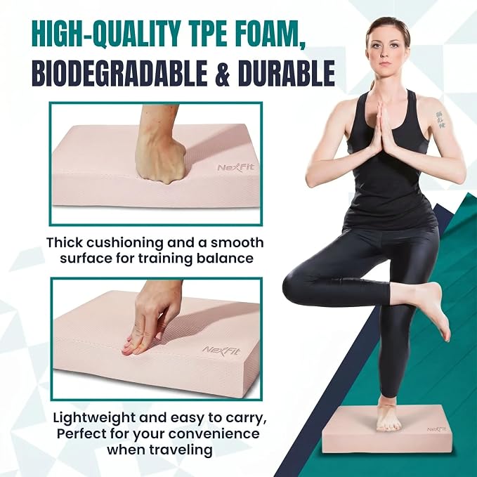 High-Density Balance Pad - Durable TPE Foam Balance Pad Physical Therapy, Foam Exercise Pad with Non-Slip Surface, Lightweight for Home & Gym Workouts, Core Strength & Balance Enhancement