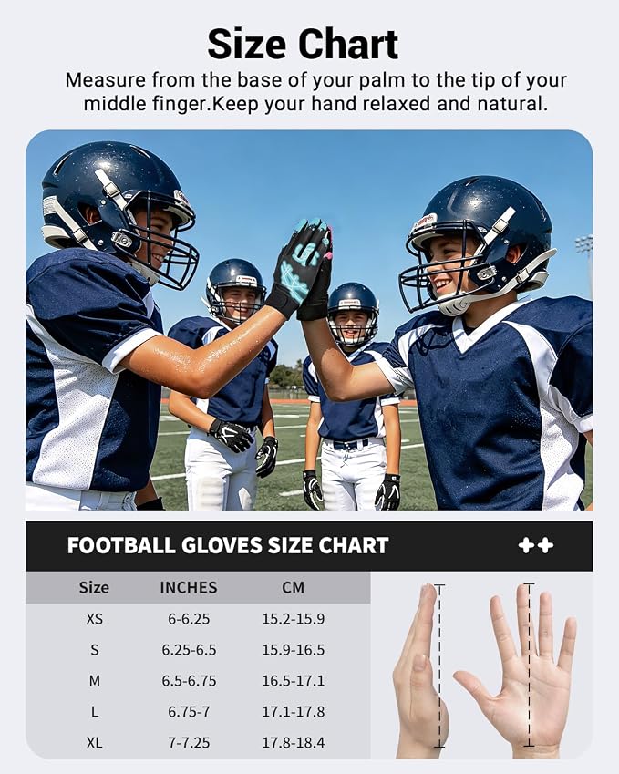 RIGWARL Football Gloves Adult Men, Youth Kids Football Gloves with Super Sticky Grip, Receiver Glove Adult Youth Kids Best Gift for Father‘s Day