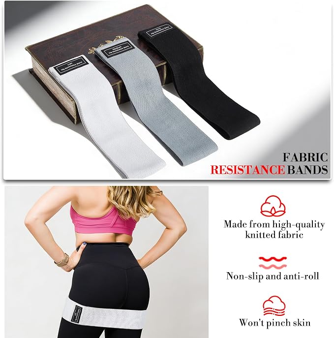 Pilates Ring Set with Mini Ball and Resistance Bands, 14" Anti-Deformation Magic Circle with Padded Handles, 3-Level Exercise Bands, Workout Guide, Carry Bag, Home Gym Pilates Equipment for Women