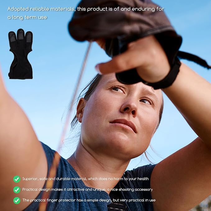 HANABASS 2pcs Archery Finger Stall Two Fingers Glove Wear-Resistant Archery Equipment Gloves