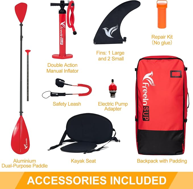 Freein SUP Inflatable Stand Up Paddle Board with Kayak Seat,Paddle Boards for Adults 10'/10'6”/11', Accessories sup Pump Adaptor,sup Kayak Paddle