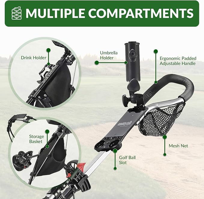 Caddytek Golf CaddyLite 11.5 V3 Superlite Deluxe Push Cart