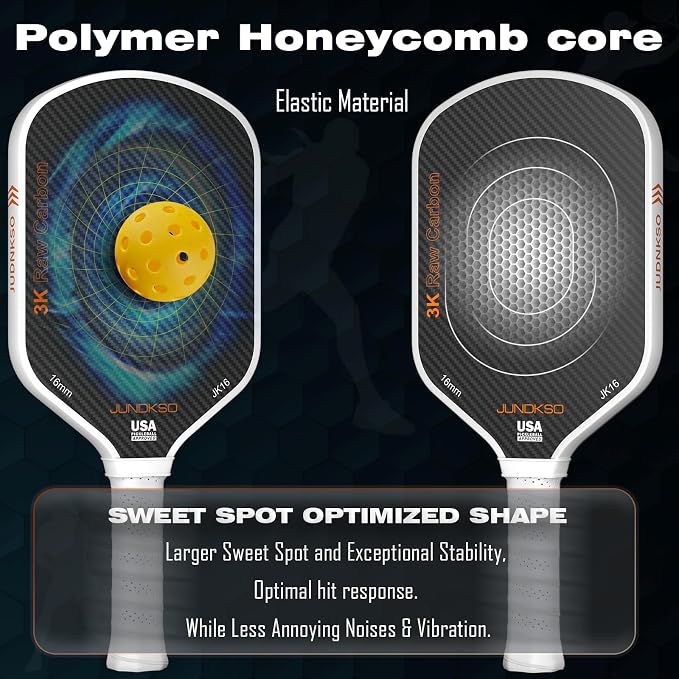 Carbon Fiber Pickleball Paddles USAPA Approved Raw Carbon Frosted